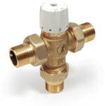 Giacomini R156Y224 termosztatikus szelep, 1" - 3/4" , belső/külső menet, sárgaréz, 30-65 °C, forrázásgátló funkció, használati melegvíz rendszerekhez