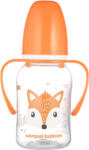 Canpol babies Бебешко шише с дръжки Canpol - Cute Animals, 120 ml, Оранжево (11/823_ora)
