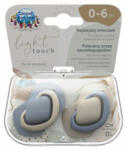 Canpol babies Силиконови залъгалки със симетрична форма Canpol - Pure Color, 0-6 месеца, 2 броя, Сини (22/655_blu)