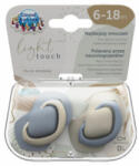 Canpol babies Силиконови залъгалки със симетрична форма Canpol - Pure Color, 6-18 месеца, 2 броя, Сини (22/656_blu)