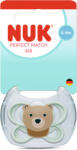 Nuk Силиконова залъгалка NUK - Perfect Match Air, Мече с кутия за стерилизиране, 0-6 m (10175346)