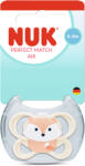 Nuk Силиконова залъгалка NUK - Perfect Match Air, Лисица с кутия за стерилизиране, 0-6 m (10175347)