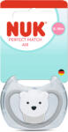 Nuk Силиконова залъгалка NUK - Perfect Match Air, Полярна мечка с кутия за стерилизиране, 6-18 m (10176341)