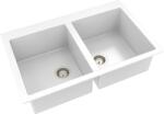 Kevmil Vivien gránit két medencés mosogatótálca 780 x 500 mm - fehér (vivien-fehér)