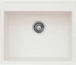 Kevmil Milan gránit egymedencés mosogatótál csaplyukkal 600 x 500 mm - fehér (milan-fehér)