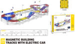 Mamido Mágneses építőkészlet versenyautós pálya elektromos kisautóval 259 darab XXL MT1469 (MT1469) - jatekokminiszteriuma