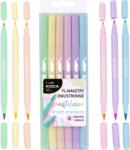 DERFORM Kidea 12 Színű Kétoldalú Pasztell Ecset Filctoll (475951) (475951)