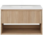 TMP cabinets SLIM STRIPE 60 fali függesztett fürdőszobabútor - SKY E-8099-60 porcelán mosdóval - 61 x 46 cm (83400032) - watermarkt