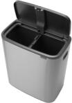 Brabantia Matt ezüstszínű acél érintésre nyíló szelektív szemetes 60 l Bo Touch Bin - Brabantia
