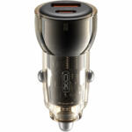 XO Design CC60 szivargyújtós autós töltő, fekete (3A, 1 x USB-A, 1 x USB-C)