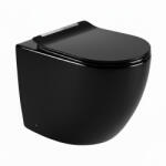 Welland Primo-Max Rimless padlóra szerelhető WC csésze + soft-close slim WC ülőke - fekete - miniwebshop