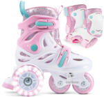 Cariboo Ballerina gyerek görkorcsolya szett + rózsaszín védőfelszerelés fehér|rózsaszín