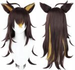 Hopki Dehya Genshin Impact paróka, sötétbarna, hosszú, rugalmas, fülekkel (1094084938)