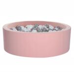 Małpiszon 90x30 cm-es rózsaszín pamut labdamedence 150 labda (fehér/szürke) (01.004.15.011)