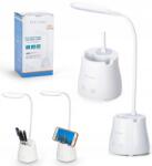 MONTIS MT043 LED íróasztali lámpa, 1200mAh akkumulátor, 3 fénymód, telefontartó, tolltartó (MT043)