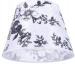 Kaja Fehér Kúpos Lámpaernyő Fekete Rózsákkal, Szegélyes, Hengeres E27 Osaldi R11 (230-ABAŻ. FI 240H140 KWIATY L CZAR)