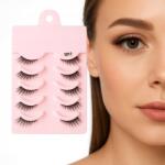  Szempillák 5 Pár Szett, fekete színű, dús, göndör, műszempilla