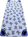  Vízhatlan Gumifüles Gyermek mintás Lepedő Pamut - Pul anyagból / Kék Pöttyös Panda