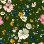 Takoy Dizájnos műbőr mini virágok Green