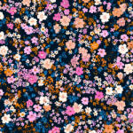 Takoy Dizájnos műbőr nyomott mintával mini fekete virágok Trei