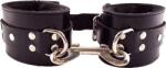 Rouge Leather Wrist Cuffs With Faux Fur Lining Black on Black