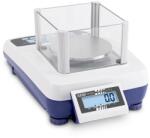 KERN EWJ 600-1M (600g/0, 1g) kettő kijelzős digitális precíziós asztali mérleg, automata belső kalibrálás, sok funkció, hitelesíthető (EWJ 600-1M)