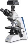 KERN OBN 135C825 biológiai mikroszkóp kamerával 40x/100x/200x/400x/1000x nagyítás, végtelen optikai egység, állítható asztal, állítható fényerejű 3 W-os LED alsó megvilágítás, trinokuláris, szoftver (OBN 1