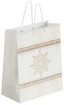  Ajándéktasak 260X320 Mm Hópehely Motívum, Fehér, Arany