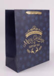  Royal Blue Christmas - Arany Ünnepi Ajándéktasak (L-es) (370906)