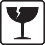  Öntapadós Címke - törékeny - fehér alapú