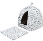 TRIXIE Mila Cave - bújó (fehér/szürke) kutyák részére (32x42x32cm)