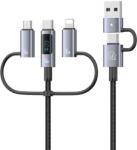 USAMS Cablu pentru incarcare si transfer de date USAMS Sufeng SJ736, USB-A / USB-C la USB-C / Lightning / MicroUSB, 60W, 480Mbps, 2m, Negru (6958444910802)