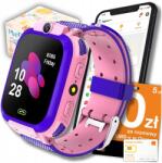 ZeeTech Okosóra gyerekeknek, LBS helyzetmeghatározó, rózsaszín, ingyenes SIM kártya (Smartwatch dla dzieci lokalizator lbs zegarek)