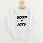NEW BABY Body pentru copii cu imprimeu New Baby NĂSCUT ÎN 2026 albastru, mărime 56 (0-3luni)