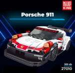 Mould King 27010S Porsche 911 modell, 389 db-os készlet, klasszikus sportautó kivitelben