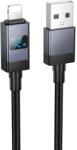 hoco. USB-A - Lightning kábel Hoco X118 Display, 12W, 2.4A, 1m, fekete