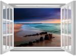 DEGRETS Fotótapéta DEGRETS 83731 Napfelkelte 3D ablak textil, 145x201cm (83731)