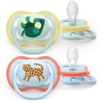 Philips Set 2 suzete Philips Avent Ultra Air SCF087/02 care lasa pielea bebelusului sa respire, ortodontice, fara BPA, 0-6 luni (Multicolor) (SCF087/02)