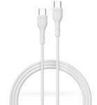 DEVIA USB Type-C - USB Type-C adat- és töltőkábel 1 m-es vezetékkel - Devia Kintone Series Type-C To Type-C Cable - 15W - fehér - ECO csomagolás (ST379550-805498529)