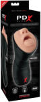 PDX Elite Deep Throat Vibrating Stroker Light/Black - Vibráló mélytorok maszturbátor férfiaknak