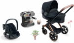 Corolle Set cărucior combinație triplă cu scaun auto Cybex Black 3in1 Pram Corolle și aparat de cafea cu sunete și lumini (CO141870-10)