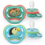 Philips Set 2 suzete Philips Avent Ultra Air SCF087/11 care lasa pielea bebelusului sa respire, ortodontice, fara BPA, 6-18 luni (Albastru) (SCF087/11)