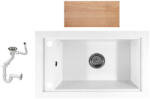 NERO Gránit Mosogató NERO Panama + Szifon + vágódeszka Fehér