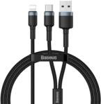 Baseus Кабел Baseus Cafule USB + USB-C to Lightning Cable PD 18W (CATKLF-ELG1), от USB A(м), USB C(м) към Lightning(м), 1.2m, 18W, черен (CATKLF-ELG1 / 47271)