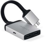Satechi Адаптер Satechi USB-C to Dual HDMI 4K Adapter (ST-TCDHAS), 2x USB-C(м) към 2x HDMI(ж), 4K@60Hz, сребрист (ST-TCDHAS / 41635)