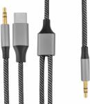 4smarts Кабел 4smarts 456907, от Jack 3.5mm(м) към Jack 3.5mm(м)/USB-C(м), 1m, черен (4SMARTS-456907)
