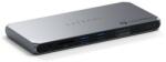 Satechi Докинг станция Satechi ST-DT4MDM-EU, от Thunderbolt 4 към 3x USB-C (Thunderbolt 4), 2x USB-A, 2x HDMI, 1x AUX, 1x RJ45, 1x SD четец, сива (ST-DT4MDM-EU)