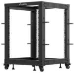 Lanberg Rack Lanberg Open Frame OR01-6115-B, 19 inch, 15U, 600 x 600 - 1100 mm, Black (OR01-6115-B)