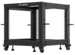 Lanberg Rack Lanberg Open Frame OR01-6109-B, 19 inch, 9U, 600 x 600 - 1100 mm, Black (OR01-6109-B)