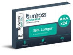 Uniross AAA/mikro tartós alkáli elem 1, 5 V (24 db) (UPPAAABX24)